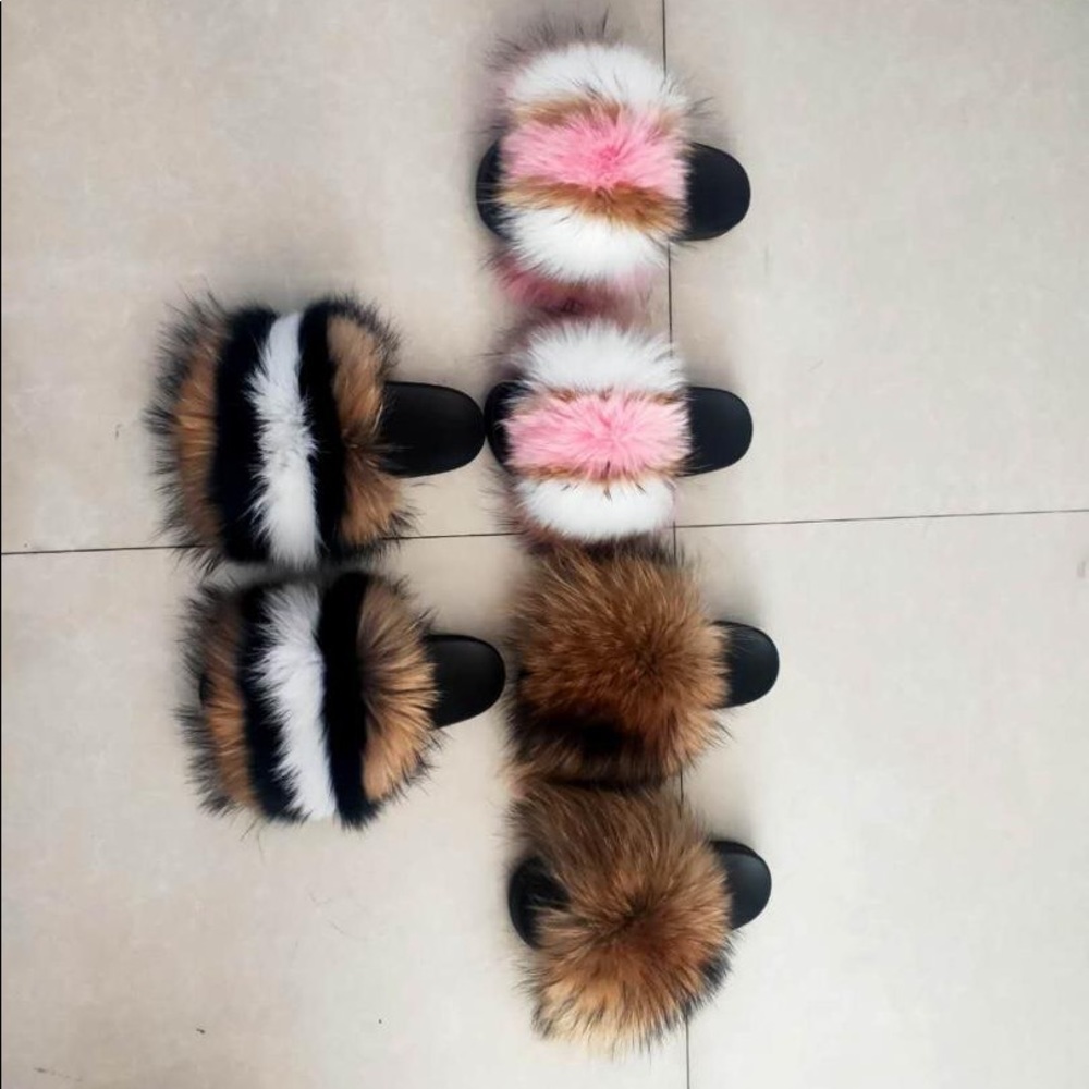 Plush fur slides